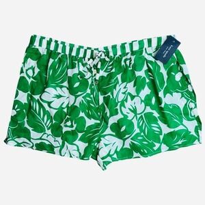 Kate Spade XL Shorts Green and White Floral Cover Up Short‎ Womens